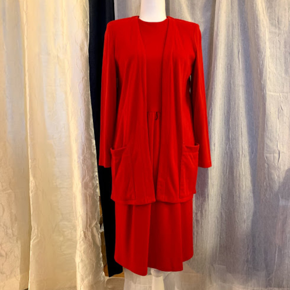 2 pc Red Dress and Jacket Set